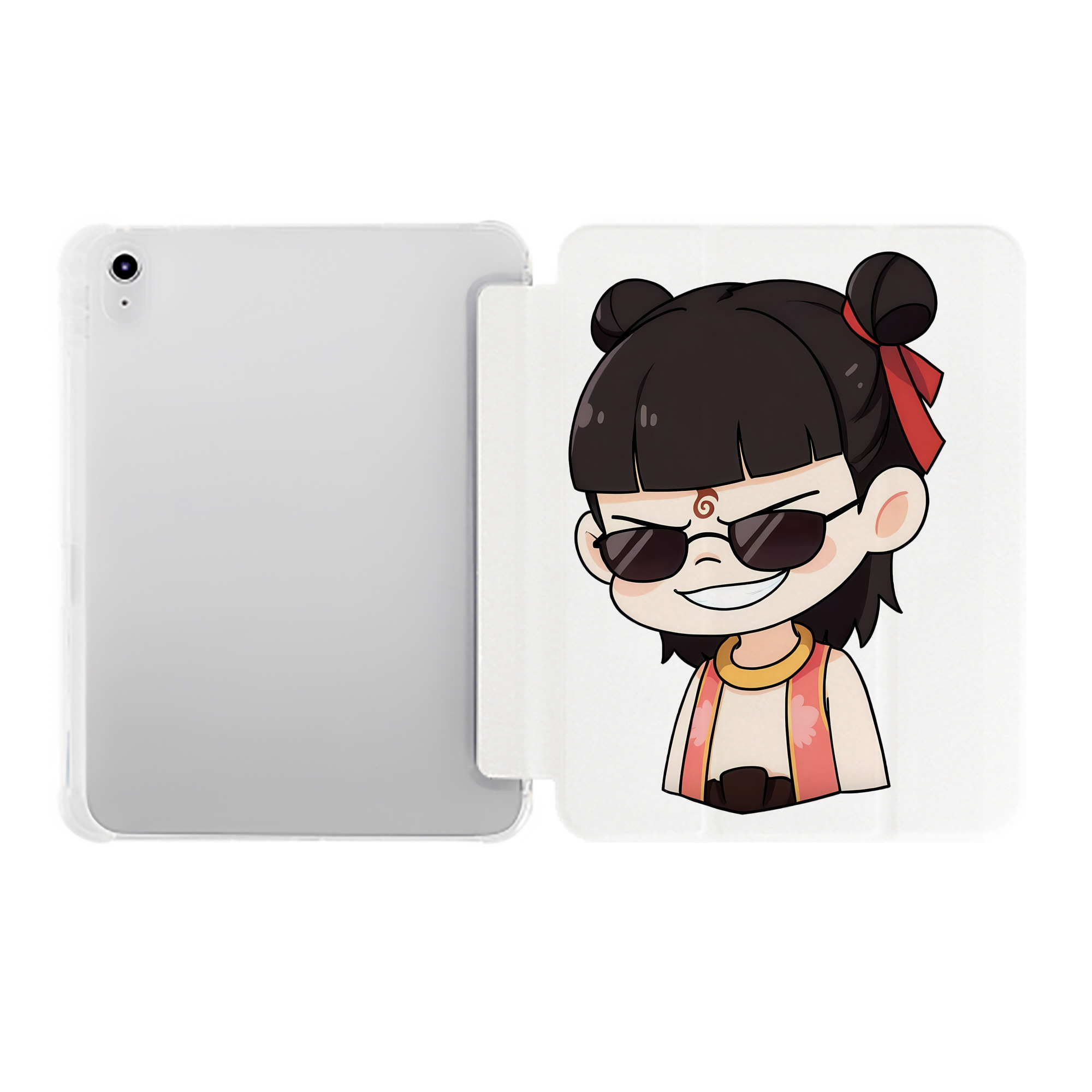 （画像用） Ne Zha 2 ナタ 魔童の大暴れ IPad ケース ペン収納付き 三つ折りスタンド PUレザー×シリコン 対応機種9.5/10.5/10.9インチ